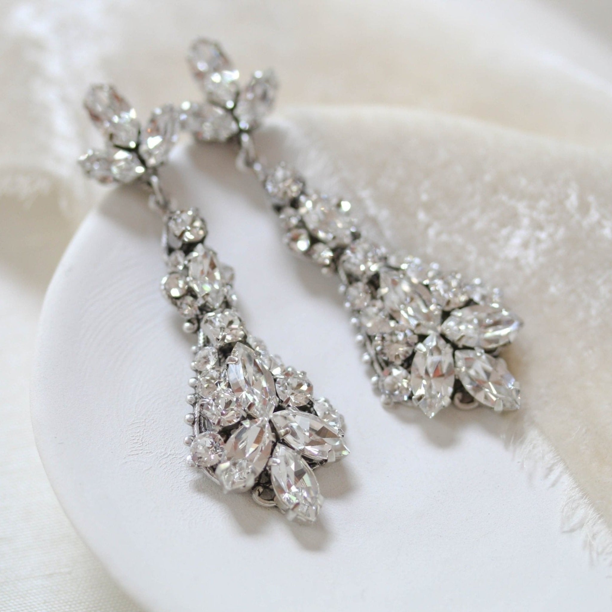 Vintage style crystal Bridal earrings - ARIA - Treasures by Agnes