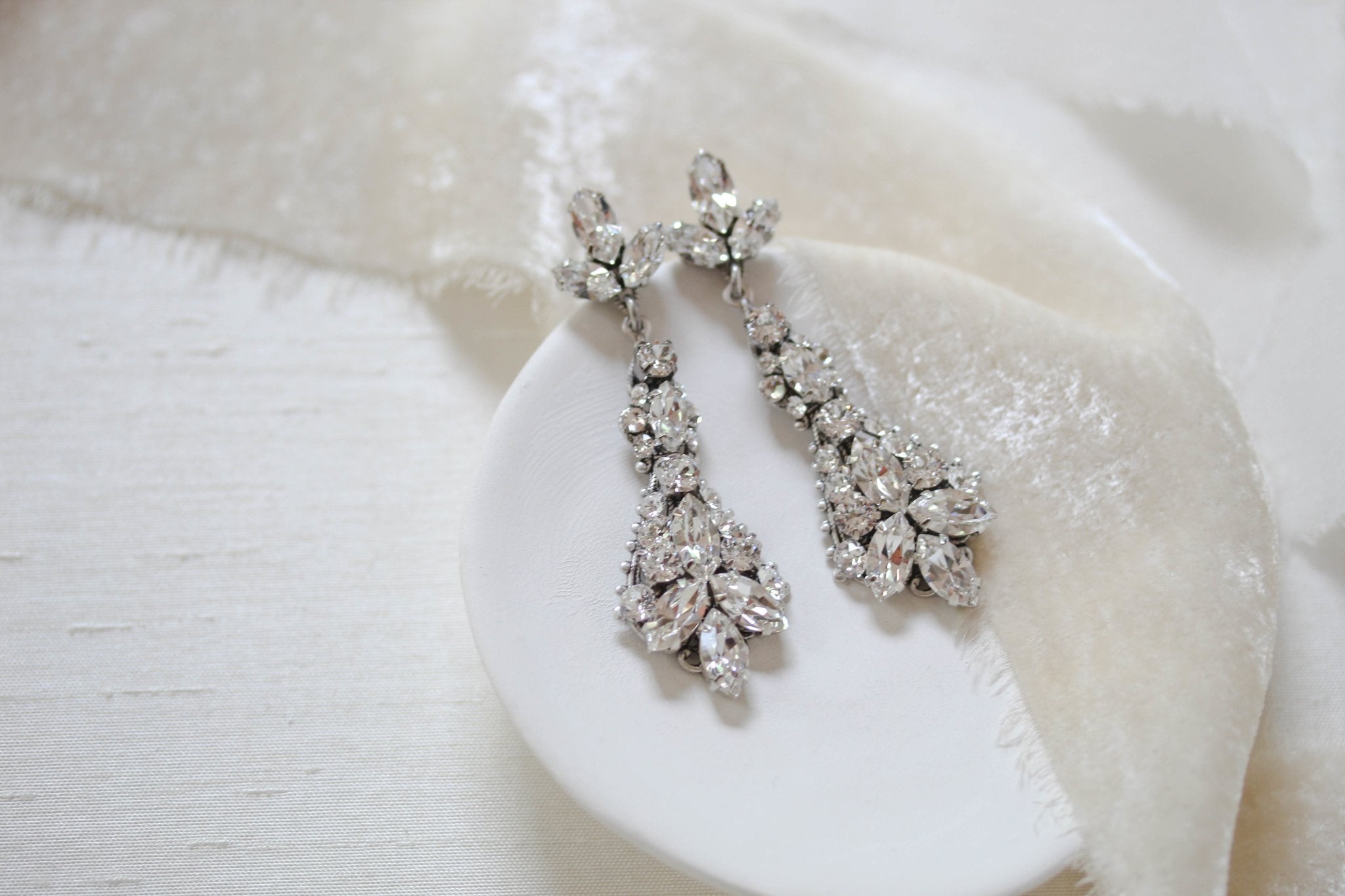 Vintage style crystal Bridal earrings - ARIA - Treasures by Agnes