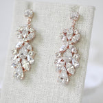 Vintage style Crystal bridal earrings with white opal accents - BIANCA - Treasures by Agnes