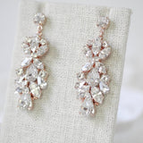 Vintage style Crystal bridal earrings with white opal accents - BIANCA - Treasures by Agnes