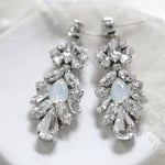 Vintage style Crystal bridal earrings with white opal accents - BIANCA - Treasures by Agnes