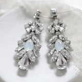 Vintage style Crystal bridal earrings with white opal accents - BIANCA - Treasures by Agnes