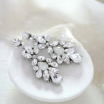 Vintage style Crystal bridal earrings with white opal accents - BIANCA - Treasures by Agnes