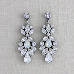 Vintage style Crystal bridal earrings with white opal accents - BIANCA - Treasures by Agnes