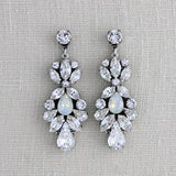 Vintage style Crystal bridal earrings with white opal accents - BIANCA - Treasures by Agnes