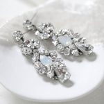 Vintage style Crystal bridal earrings with white opal accents - BIANCA - Treasures by Agnes