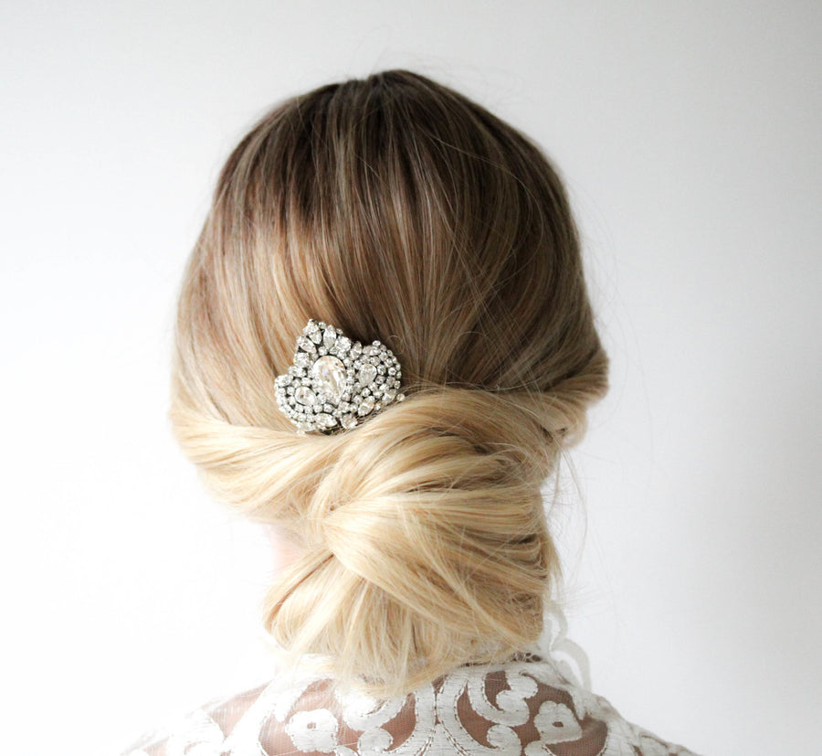 Vintage style Crystal Bridal hair comb - TATIANA - Treasures by Agnes