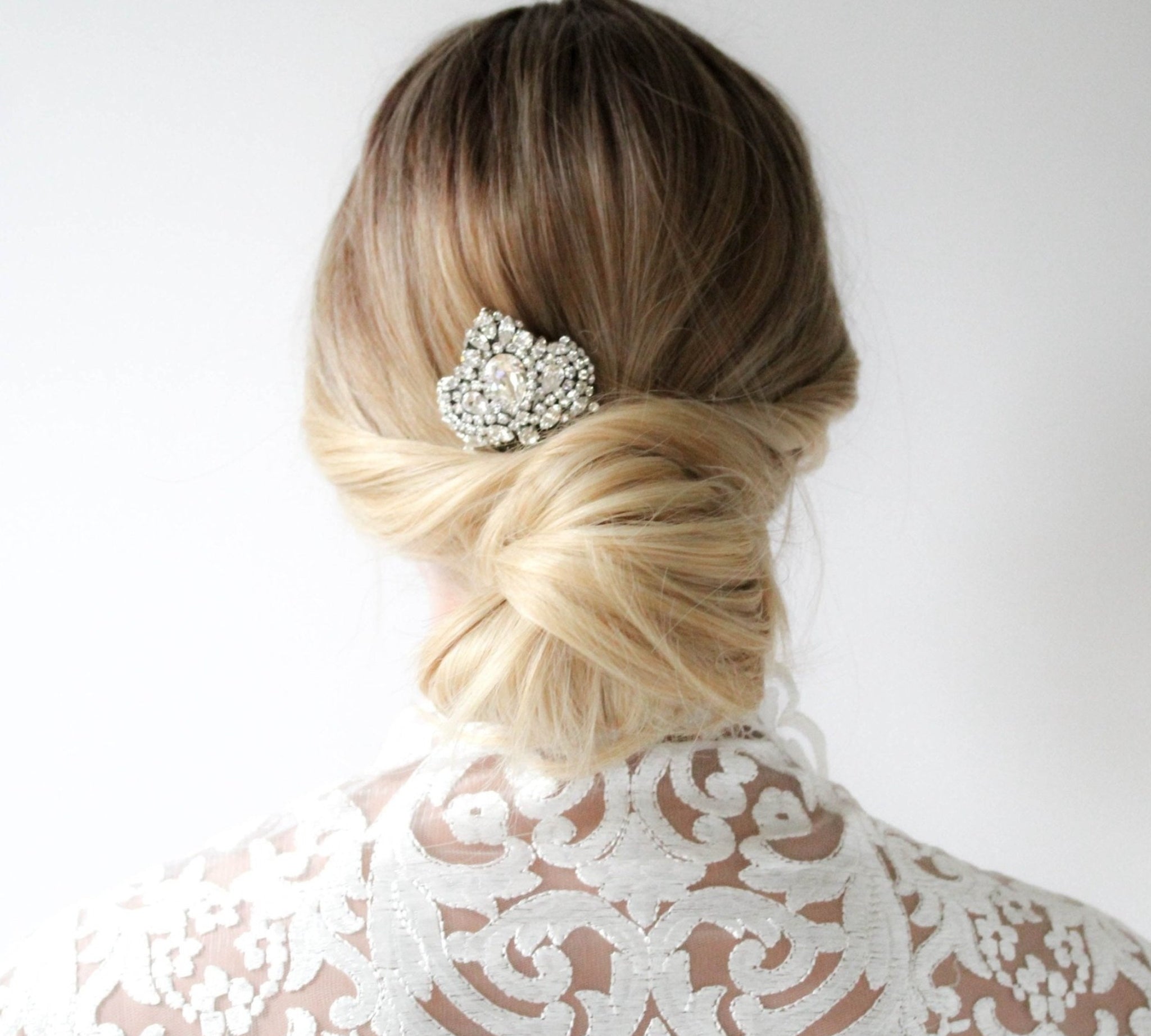 Vintage style Crystal Bridal hair comb - TATIANA - Treasures by Agnes