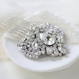 Vintage style Crystal Bridal hair comb - TATIANA - Treasures by Agnes