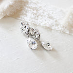 Vintage style teardrop stud Crystal earrings - DAPHNE - Treasures by Agnes