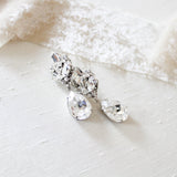Vintage style teardrop stud Crystal earrings - DAPHNE - Treasures by Agnes