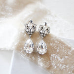 Vintage style teardrop stud Crystal earrings - DAPHNE - Treasures by Agnes