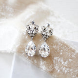 Vintage style teardrop stud Crystal earrings - DAPHNE - Treasures by Agnes