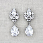 Vintage style teardrop stud Crystal earrings - DAPHNE - Treasures by Agnes