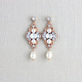 Vintage style Wedding earrings with Austrian crystals - ASHLYN - Treasures by Agnes