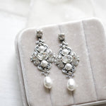 Vintage style Wedding earrings with Austrian crystals - ASHLYN - Treasures by Agnes
