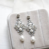 Vintage style Wedding earrings with Austrian crystals - ASHLYN - Treasures by Agnes