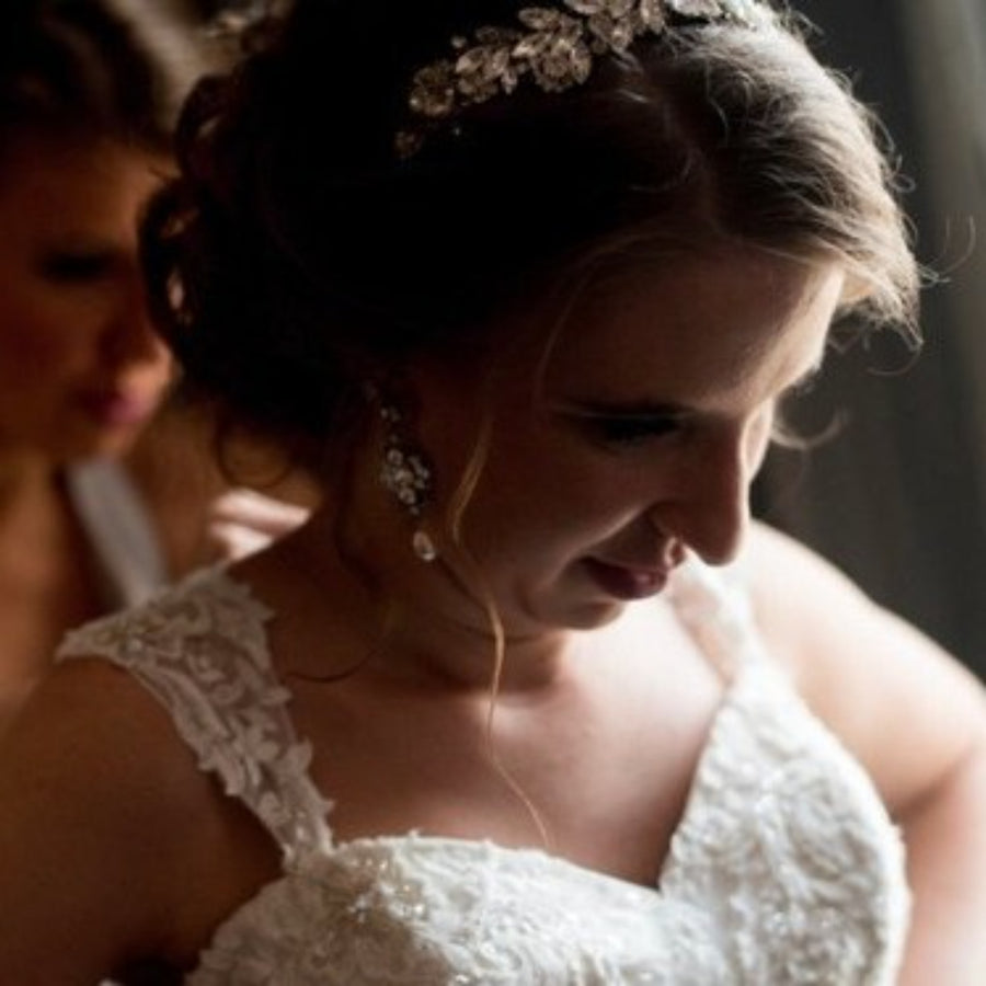 Vintage style Wedding earrings with Austrian crystals - ASHLYN - Treasures by Agnes