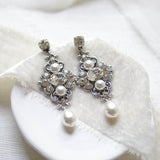 Vintage style Wedding earrings with Austrian crystals - ASHLYN - Treasures by Agnes