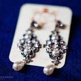 Vintage style Wedding earrings with Austrian crystals - ASHLYN - Treasures by Agnes