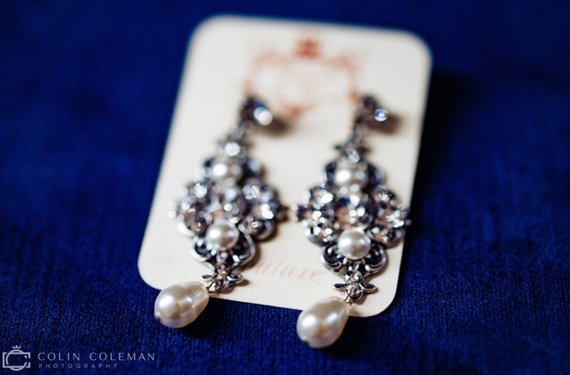 Vintage style Wedding earrings with Austrian crystals - ASHLYN - Treasures by Agnes