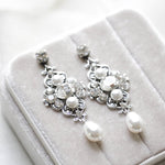 Vintage style Wedding earrings with Austrian crystals - ASHLYN - Treasures by Agnes