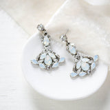 Vintage style white opal chandelier Bridal earrings - TATUM - Treasures by Agnes