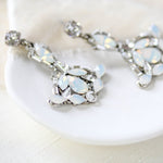 Vintage style white opal chandelier Bridal earrings - TATUM - Treasures by Agnes