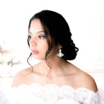 Vintage style white opal chandelier Bridal earrings - TATUM - Treasures by Agnes