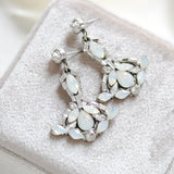 Vintage style white opal chandelier Bridal earrings - TATUM - Treasures by Agnes