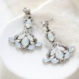 Vintage style white opal chandelier Bridal earrings - TATUM - Treasures by Agnes