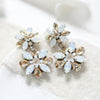 Vintage style White opal crystal Bridal earrings - BERTA - Treasures by Agnes