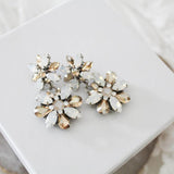 Vintage style White opal crystal Bridal earrings - BERTA - Treasures by Agnes