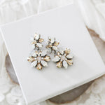 Vintage style White opal crystal Bridal earrings - BERTA - Treasures by Agnes
