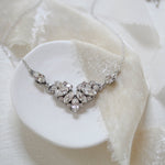 Vintage style white opal Crystal Bridal necklace - CELINE - Treasures by Agnes