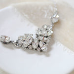 Vintage style white opal Crystal Bridal necklace - CELINE - Treasures by Agnes