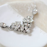 Vintage style white opal Crystal Bridal necklace - CELINE - Treasures by Agnes