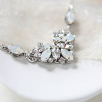 Vintage style white opal Crystal Bridal necklace - CELINE - Treasures by Agnes
