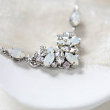 Vintage style white opal Crystal Bridal necklace - CELINE - Treasures by Agnes