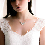 Vintage style white opal Crystal Bridal necklace - CELINE - Treasures by Agnes