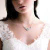 Vintage style white opal Crystal Bridal necklace - CELINE - Treasures by Agnes