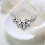Vintage style white opal Crystal Bridal necklace - CELINE - Treasures by Agnes