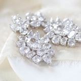 White gold Cubic Zirconia Bridal chandelier earrings - Treasures by Agnes