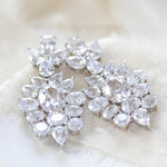 White gold Cubic Zirconia Bridal chandelier earrings - Treasures by Agnes