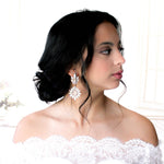 White opal and ivory cream bridal chandelier earrings - ADALINE - Treasures by Agnes
