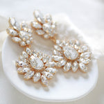 White opal and ivory cream bridal chandelier earrings - ADALINE - Treasures by Agnes