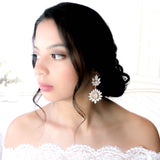 White opal and ivory cream bridal chandelier earrings - ADALINE - Treasures by Agnes