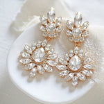 White opal and ivory cream bridal chandelier earrings - ADALINE - Treasures by Agnes