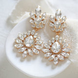 White opal and ivory cream bridal chandelier earrings - ADALINE - Treasures by Agnes
