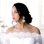 White opal and ivory cream bridal chandelier earrings - ADALINE - Treasures by Agnes